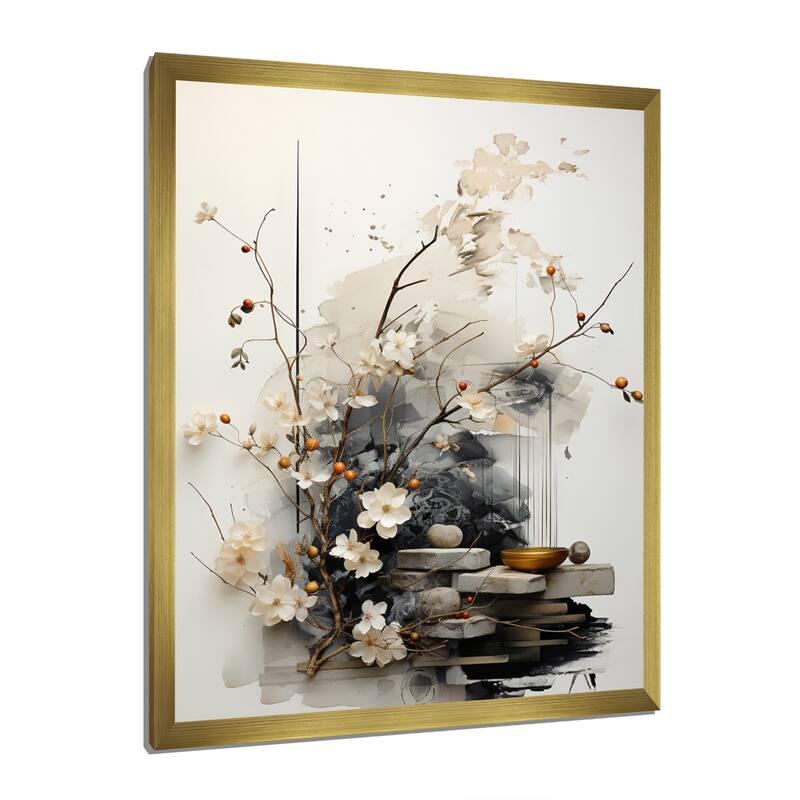 Designart "Asian Art Classics Sumi III" Asian Art Framed Wall Art Living Room