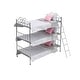 preview thumbnail 2 of 5, Badger Basket Scrollwork Metal Triple Doll Bunk Bed with Ladder and Bedding - Silver/Pink/Stars