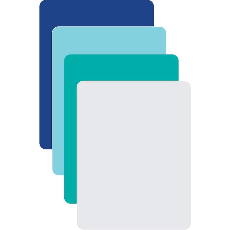 Saltwater Blues 4 Pack Thick Flexible Plastic Cutting Mats Made in the USA BPA & PVC Free Plastic Mat Measures 11.5" x 7.5" - Multi