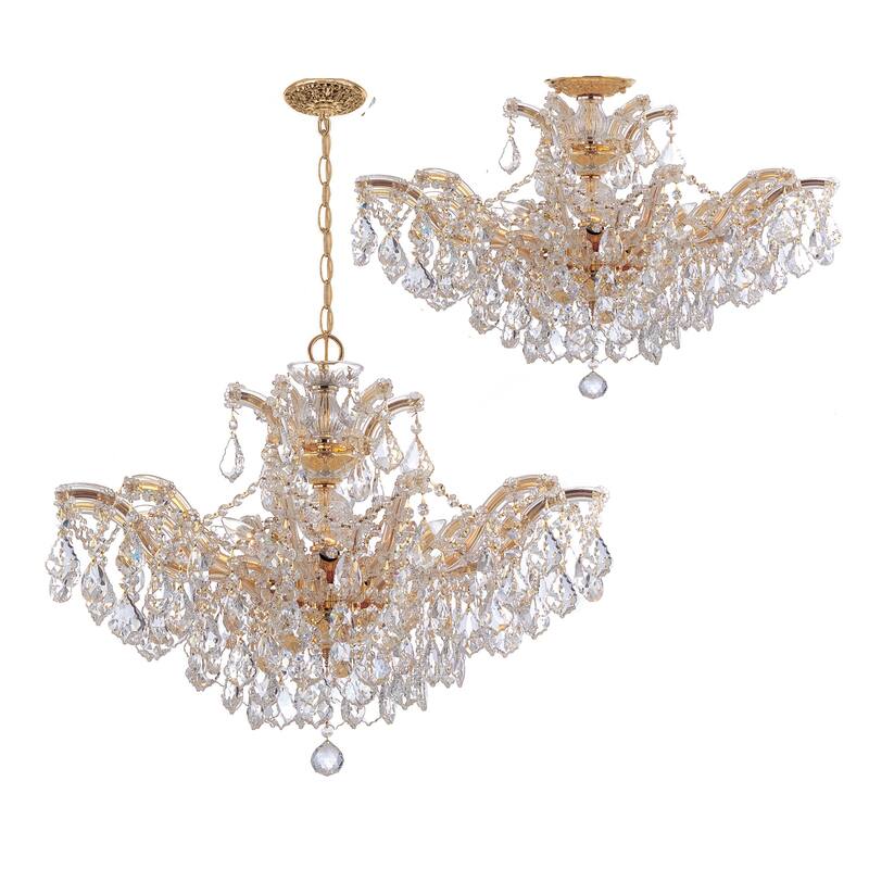 Maria Theresa 6 Light Spectra Crystal Gold Chandelier - 27'' W x 20'' H - 27'' W x 20'' H
