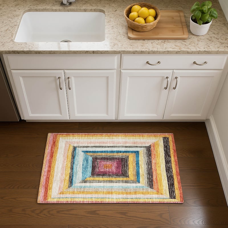 Premium Washable Super Soft Modern Dimensions Mayfield Rug - Honey - 1'8" x 2'6"