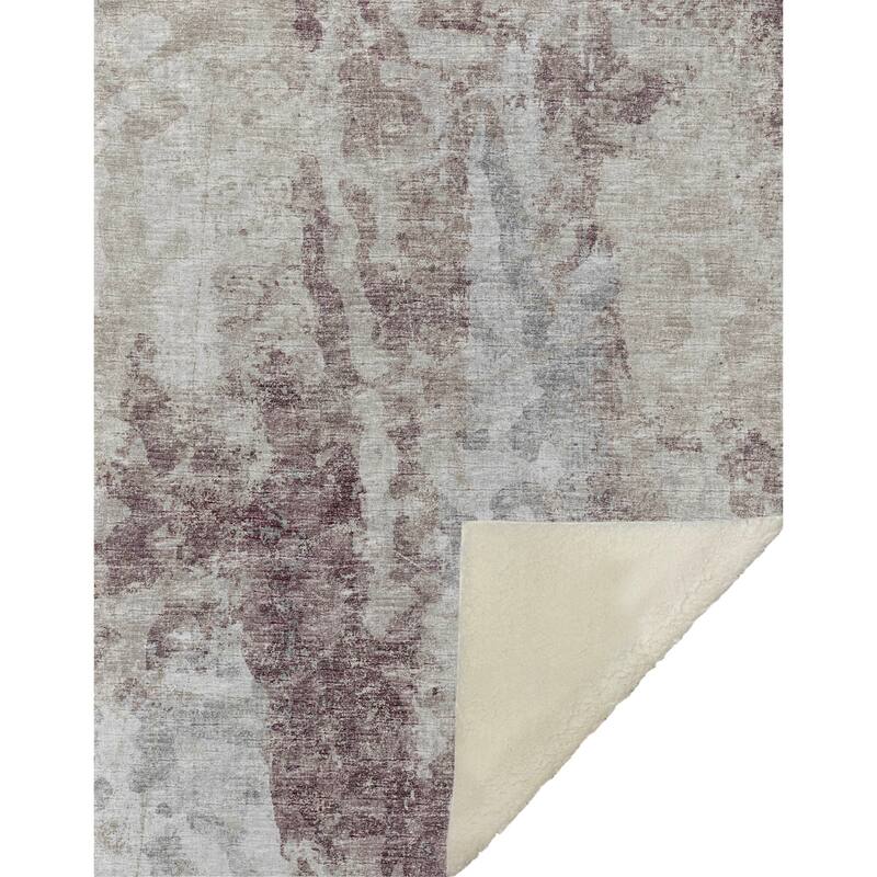Premium Machine Washable ASB68 Abstract Modern Sherpa Throw Blanket