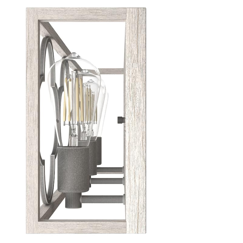 Hunter Gablecrest 3-Light Bathroom Vanity Wall Light - Modern Farmhouse, Transitional - Damp Rated!