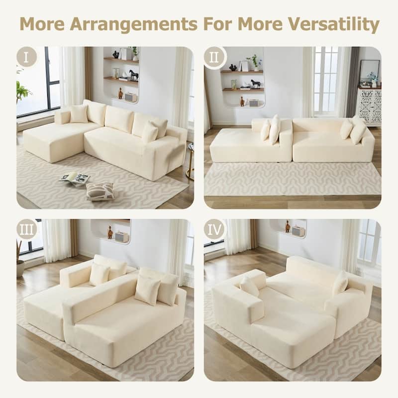 106.50" Relaxation Multifunctional Modular Reversible Sectional Sofa with Pillows
