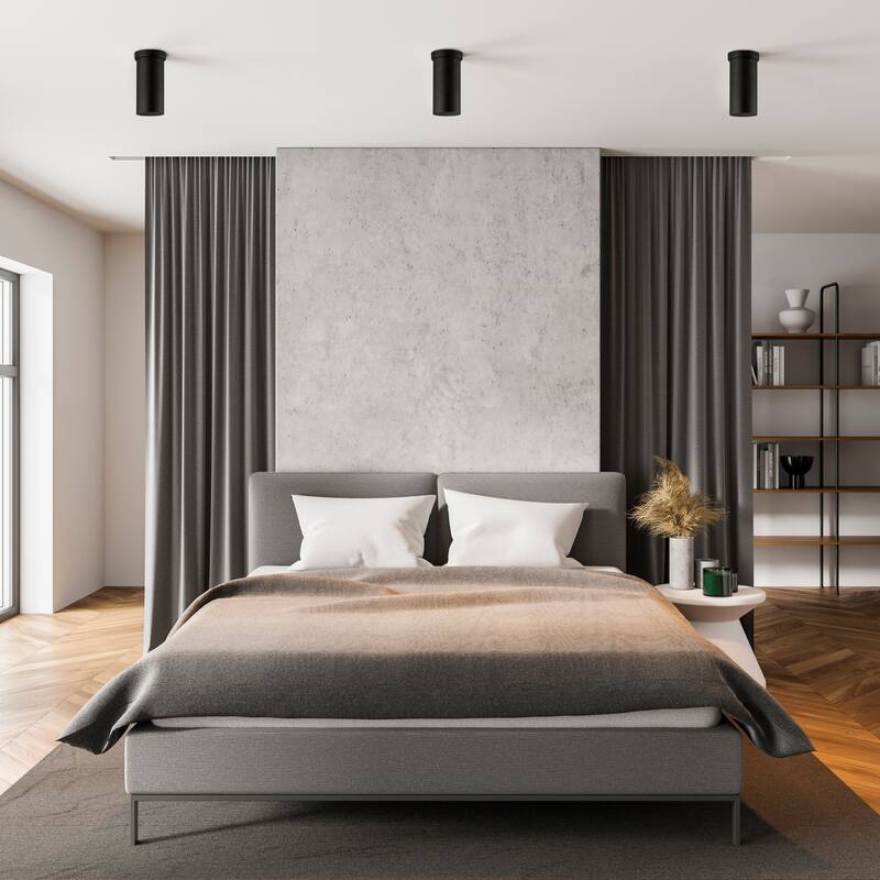 Eglo Tortoreto 9-inch Single Tube Ceiling Light with Matte Black Finish