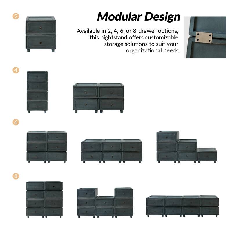 Greg Transitional 2 - Drawer Nightstand with Multiple Configurations by HULALA HOME