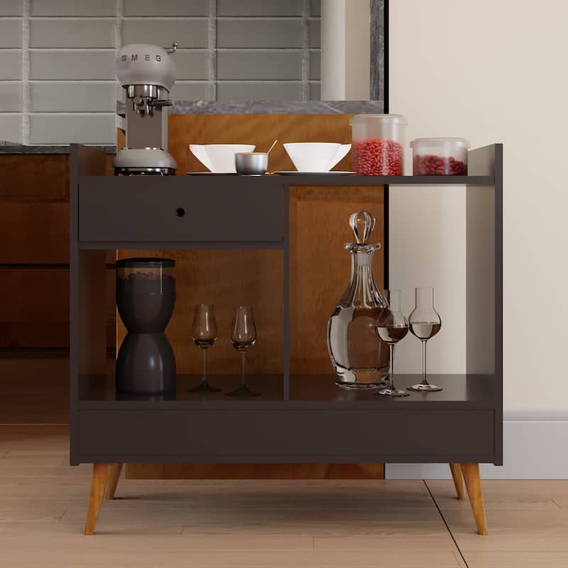 Boahaus Bar Cabinet Modern Wood Storage Shelves