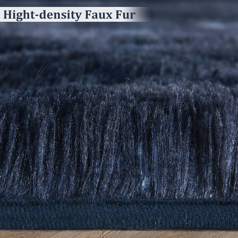 Garvee Shag Fluffy Area Rug Modern Indoor Plush Shaggy Carpet - 2' x 8' Runner - Blue