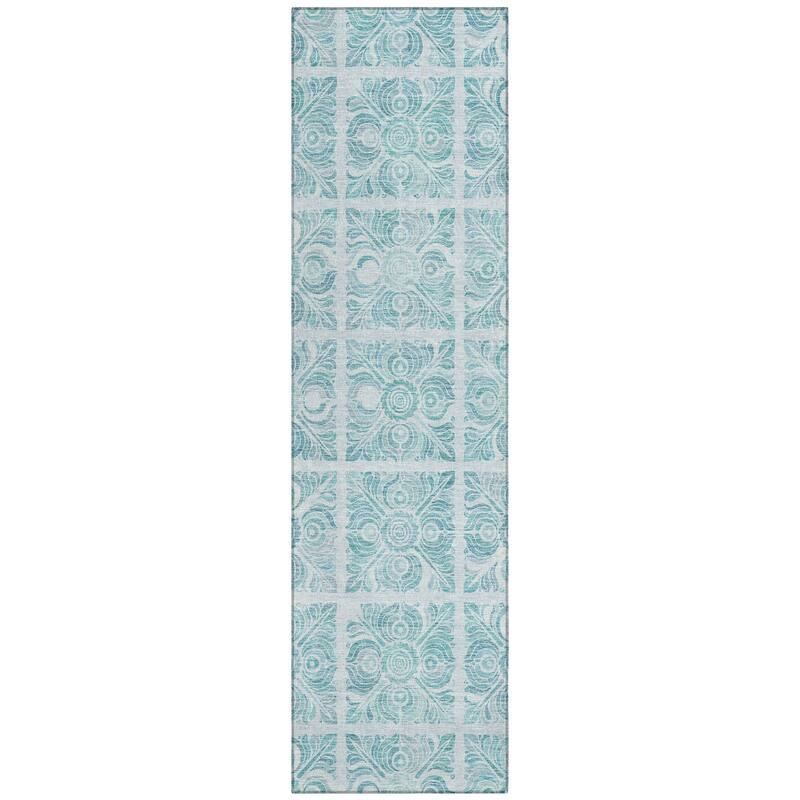 Machine Washable Indoor/ Outdoor Chantille Mosaic Rug
