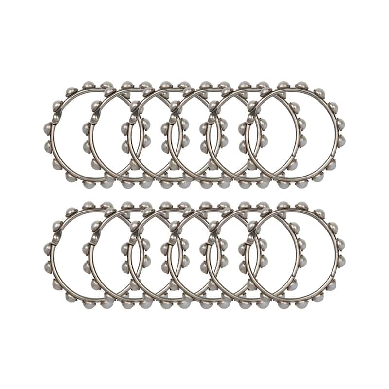 Utopia Alley Rust Resistant Shower Curtain Rings, Set of 12, Brushed Nickel - Brushed Nickel