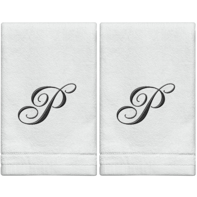 Black and white fingertip towels clearance