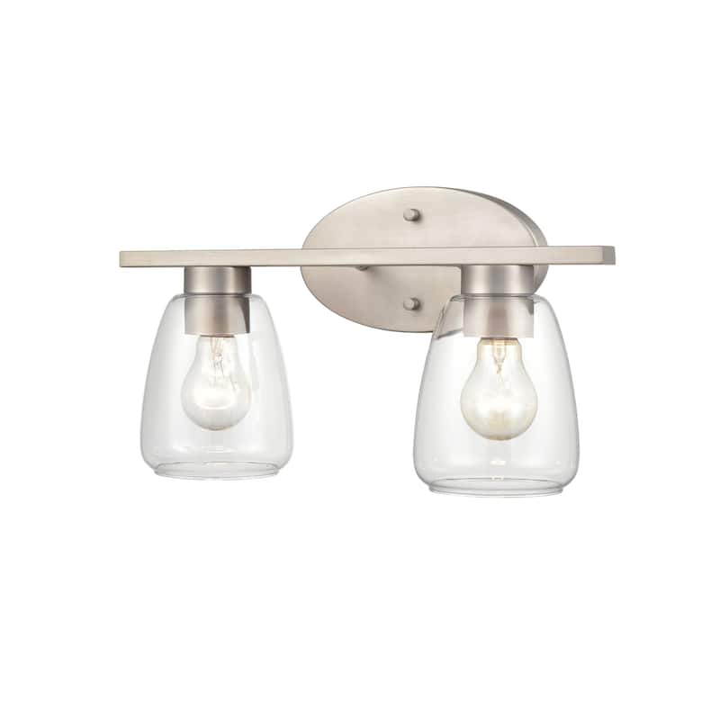 Millennium Lighting 2 Light Bathroom Vanity Fixture in Multiple Finishes with Clear Glass Shades
