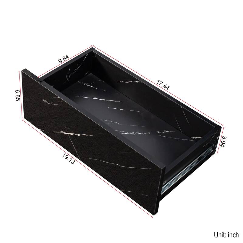 GDF Studio - Nana Modern 14.57"H LED Coffee Table with Storage Drawers and Open Shelves