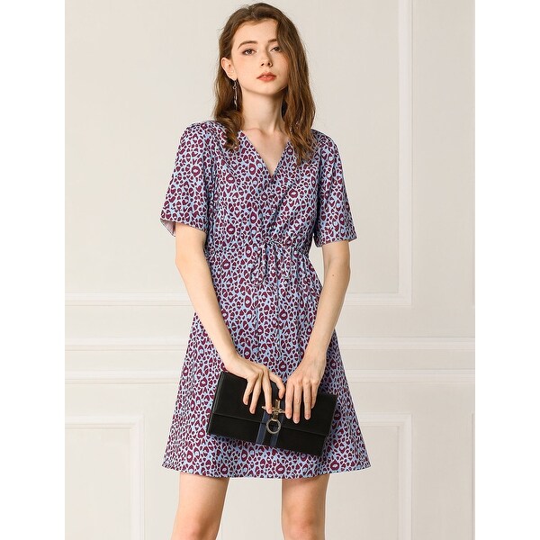 leopard short sleeve dress