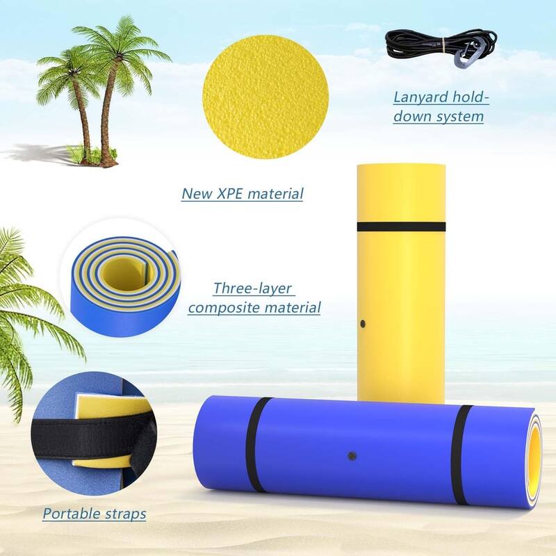 3 Layer Swimming Pool Float Floating Mat in Yellow and Blue