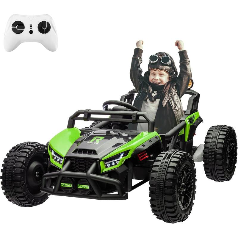 Kids Ride On UTV, 24V Ride On Toys for Big Kids UTV with RC, 130W Motor, Four-Wheel Suspension - green