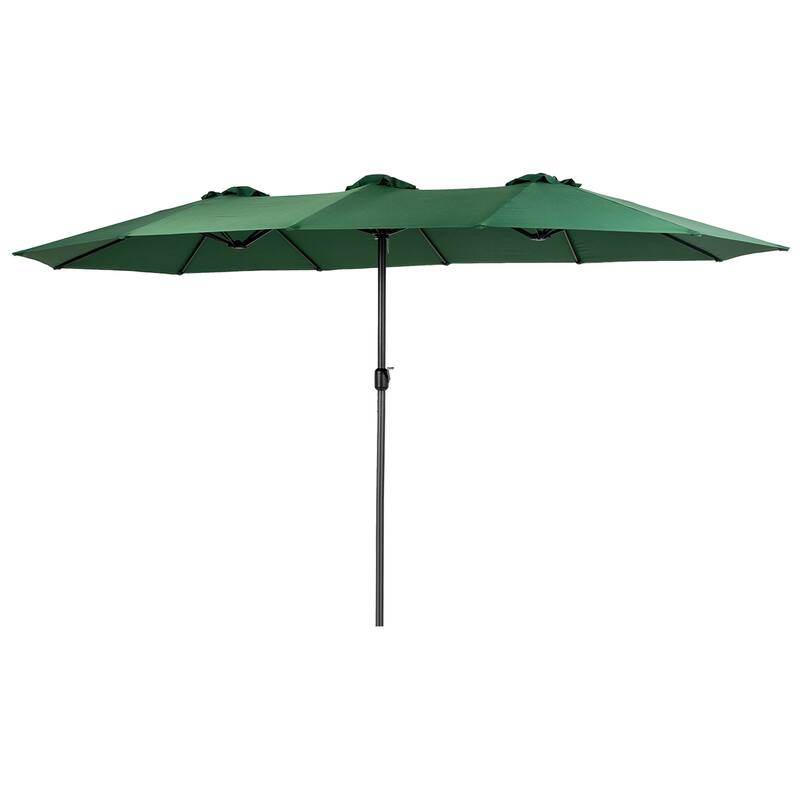 HOMEFUN 14.8 Ft Double Sided Outdoor Umbrella Rectangular Large with Crank