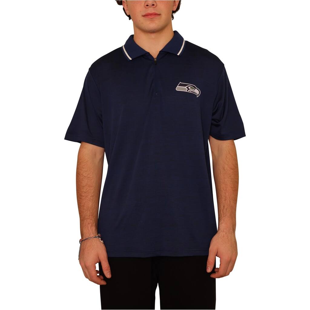 G-III Sports Mens Seattle Seahawks Polo Shirt,, Blue, Large