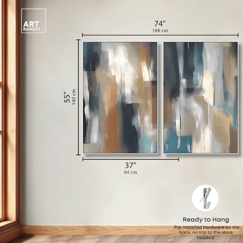 Vertical Rush Canvas Set of 2 by Art Remedy