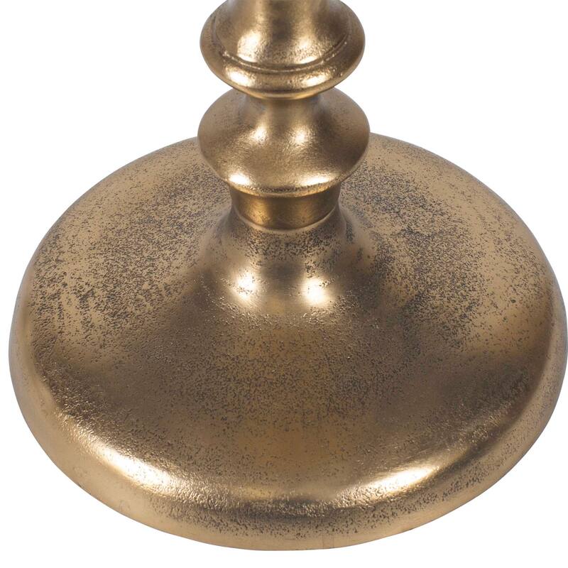 Copper Grove Brass Antique Aluminum Scalloped Round Accent Table