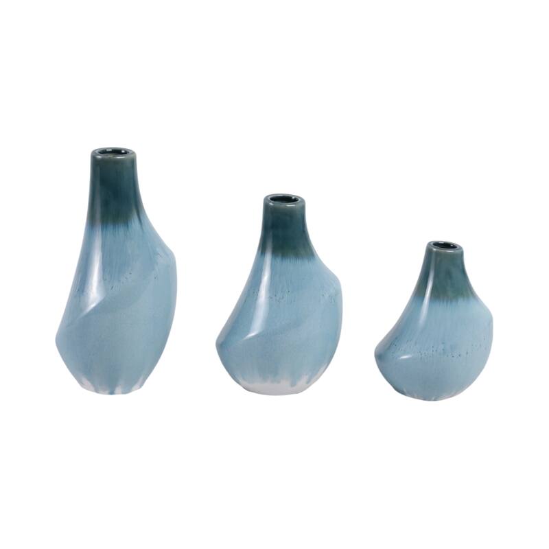 Stoneware Decorative Vases Sleek Silhouettes Modern Glam (Set of 3)