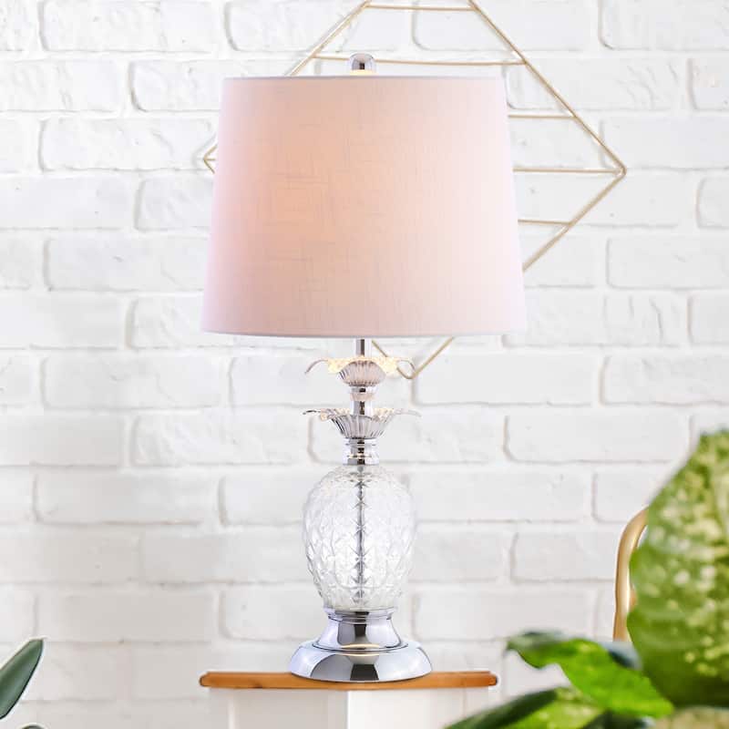 Bette 24" Glass LED Table Lamp, Clear/Chrome by JONATHAN Y