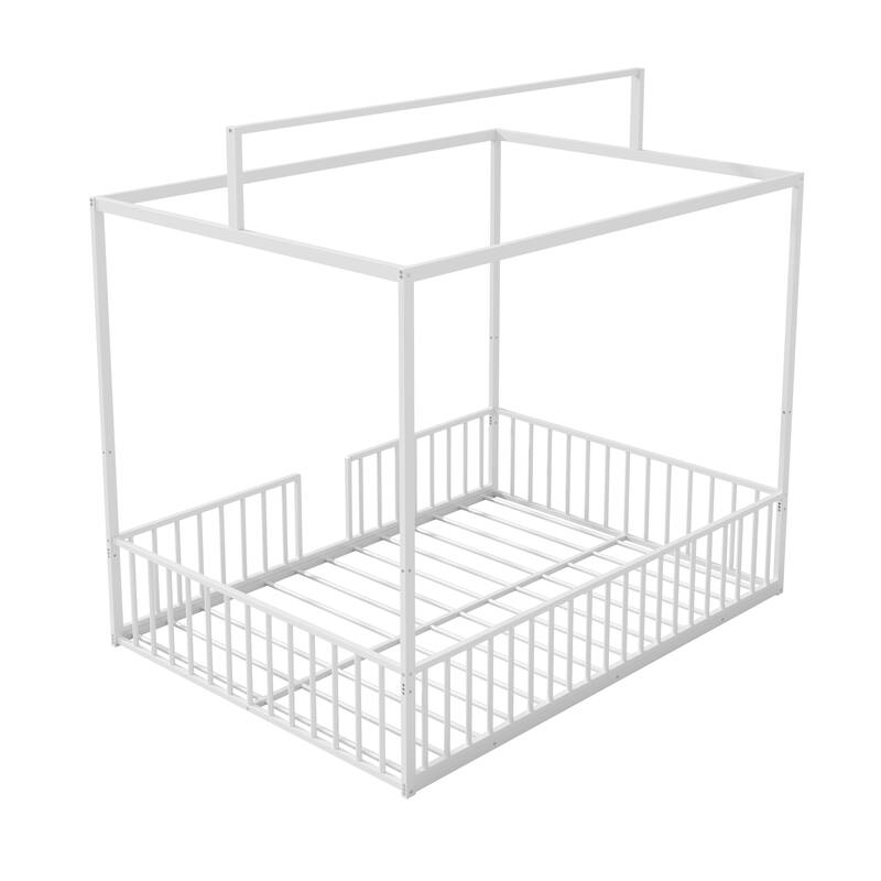 3-in-1 Convertible Montessori Metal Floor Bed by Harper&Bright Designs