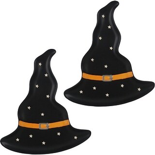 Heritage Matte Halloween Witches Hat 11" x 9" Platter, Set of 2
