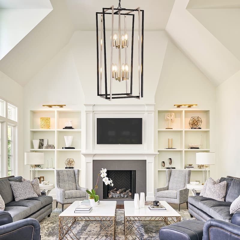 Modern Rectangle Chandelier Lantern Pendant Light Fixture