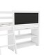 preview thumbnail 9 of 24, Twin Size Low Loft Bed with Two Movable Shelves and Ladder, White