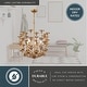 preview thumbnail 5 of 9, Camellia 5-Light Gilded Gold Pendant with Metal Flower Shade, Adjustable Height, Ceiling Chandelier Dining Room Fixture