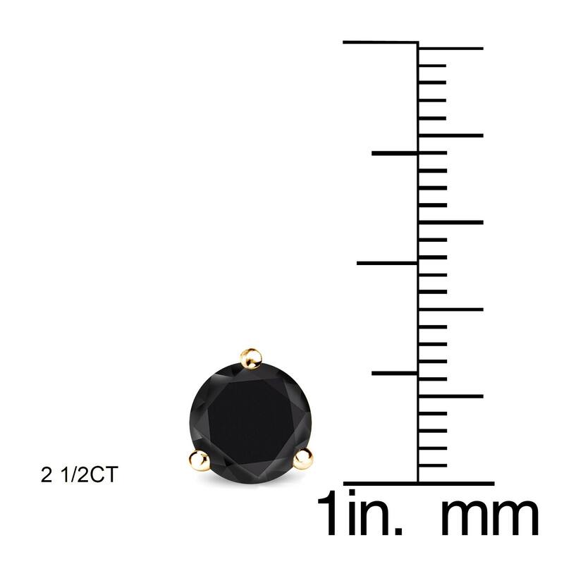 Auriya 1/2 to 4ctw Black Diamond Stud Earrings 14k Yellow Gold Martini-set - 2.50ctw