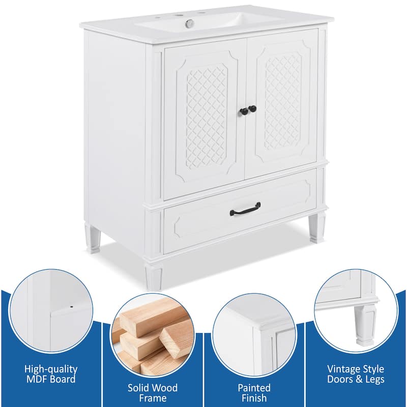 Christopher Knight Home 30" Bathroom Vanity with Storage Solution