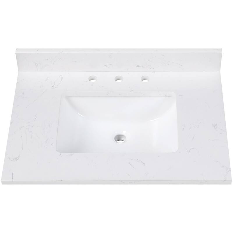 Avanity EUT25-RS 25" Engineered Stone Vanity Top with Undermount - Cala White - Painted