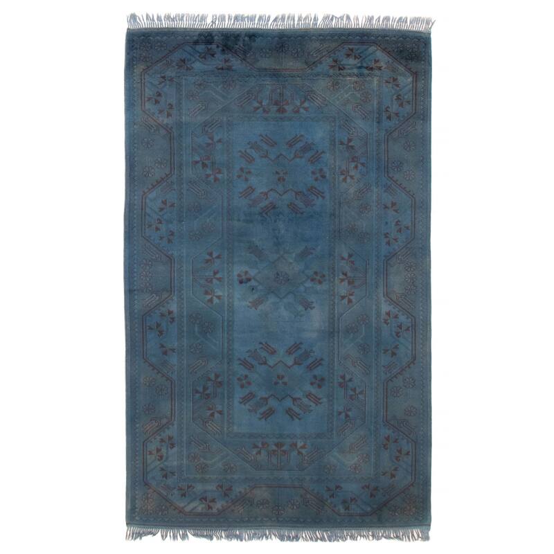 ECARPETGALLERY Hand-knotted Color Transition Blue Wool Rug - 5'2 x 8'6 - Blue - 5'2 x 8'6