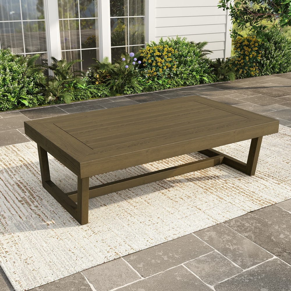 Outdoor Patio Solid Wood Chairs Loveseat Table Chat Set with Cushion