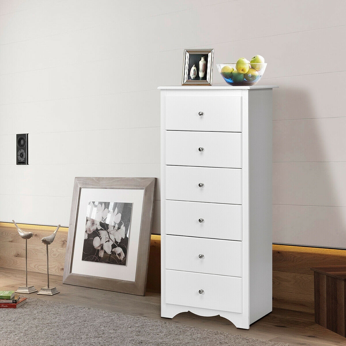 Shop Gymax 6 Drawer Chest Dresser Clothes Storage Bedroom Tall