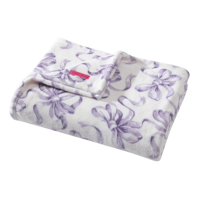 Betsey Johnson Printed Ultra Soft Plush Reversible Blanket
