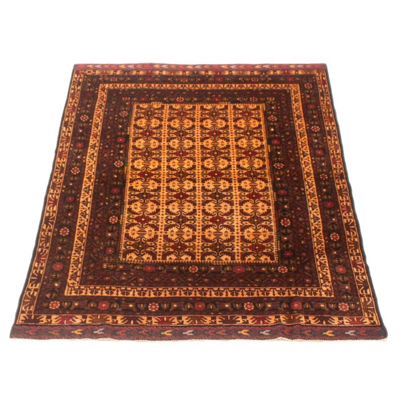 Teimani Orange Rug 4'2" x 6'3" - 4'2 x 6'3