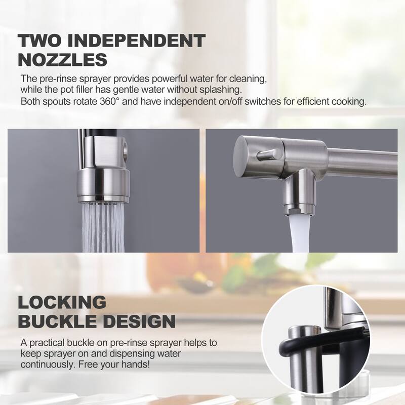 WOWOW Single Handle Pull Down Sprayer Kitchen Faucet with Advanced Spray