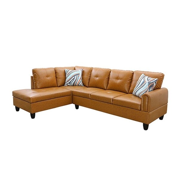 Ginger faux leather sectional sale