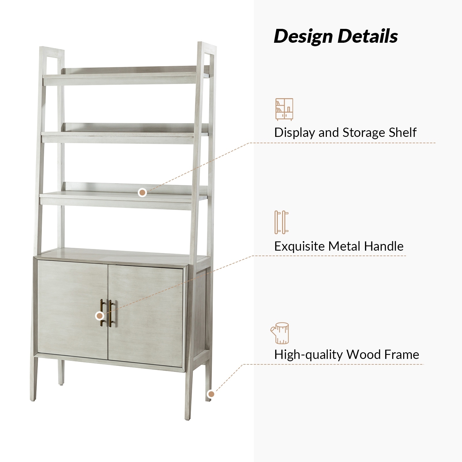 Augusto Mid-Century Modern Ladder Bookcase | HULALA HOME