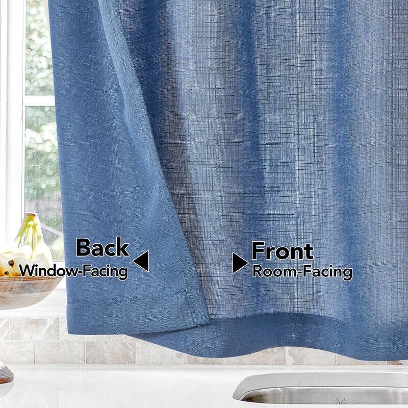 Sheer Cafe Sheer Curtains 2 Panel Set for Kitchen