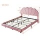 preview thumbnail 8 of 7, Pink Queen Size Platform Bed with Smart LED Lights for Ambiance