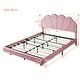 preview thumbnail 8 of 16, Queen Platform Bed with LED and Floral Headboard