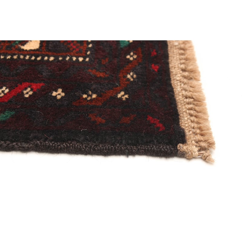 ECARPETGALLERY Hand-knotted Teimani Black Wool Rug - 3'8 x 7'1