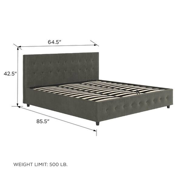 Avenue Greene Stefanie Tufted Upholstered Platform Bed with Storage