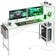 preview thumbnail 36 of 54, 61" Gaming Desk Computer Desk with LED Lights Storage Shelves and Side Bag Home Office Desk