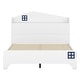 preview thumbnail 5 of 8, White Wood Platform Bed Frame Full Size Storage Bed Frame with ouse-shaped Storage Headboard and Shelf for Kids Bedroom