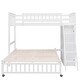 preview thumbnail 4 of 42, Contemporary Wooden Twin Over Full Bunk Bed With Six Drawers And Flexible Shelves, Bottom Bed With Wheels, Space-saving, White